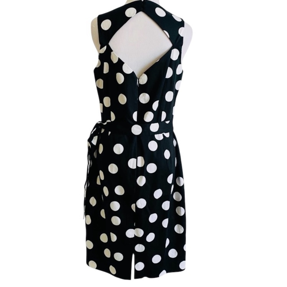 COAST POLKA DOT SHEATH DRESS CUT OUT BACK  8 BLACK WHITE  PINUP ROCKABILLY RETRO
